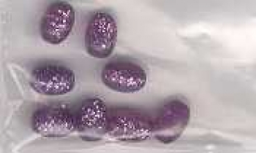 Glitzerperle Olive lila dunkel